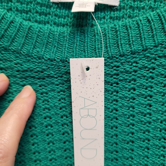 NWT Abound Green Cropped Crew Neck Sweater Soft Textured Knit-Size L Juniors - Picture 5 of 6